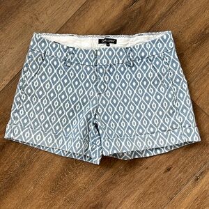 Dear John Light Blue Geometric Print Cuffed Trouser Shorts size 28